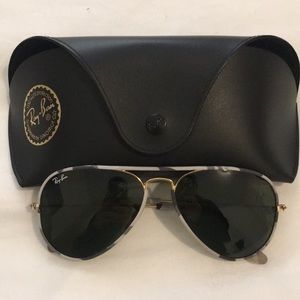 Rayban aviator in gray camo and gold MAKE AN OFFER